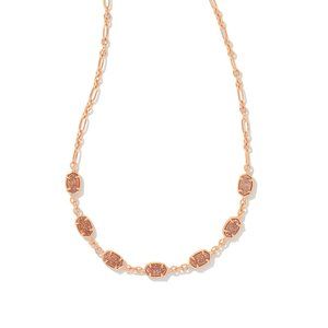 NWT Kendra Scott Rose Gold Emilie Strand Chain Necklace drusy reversible